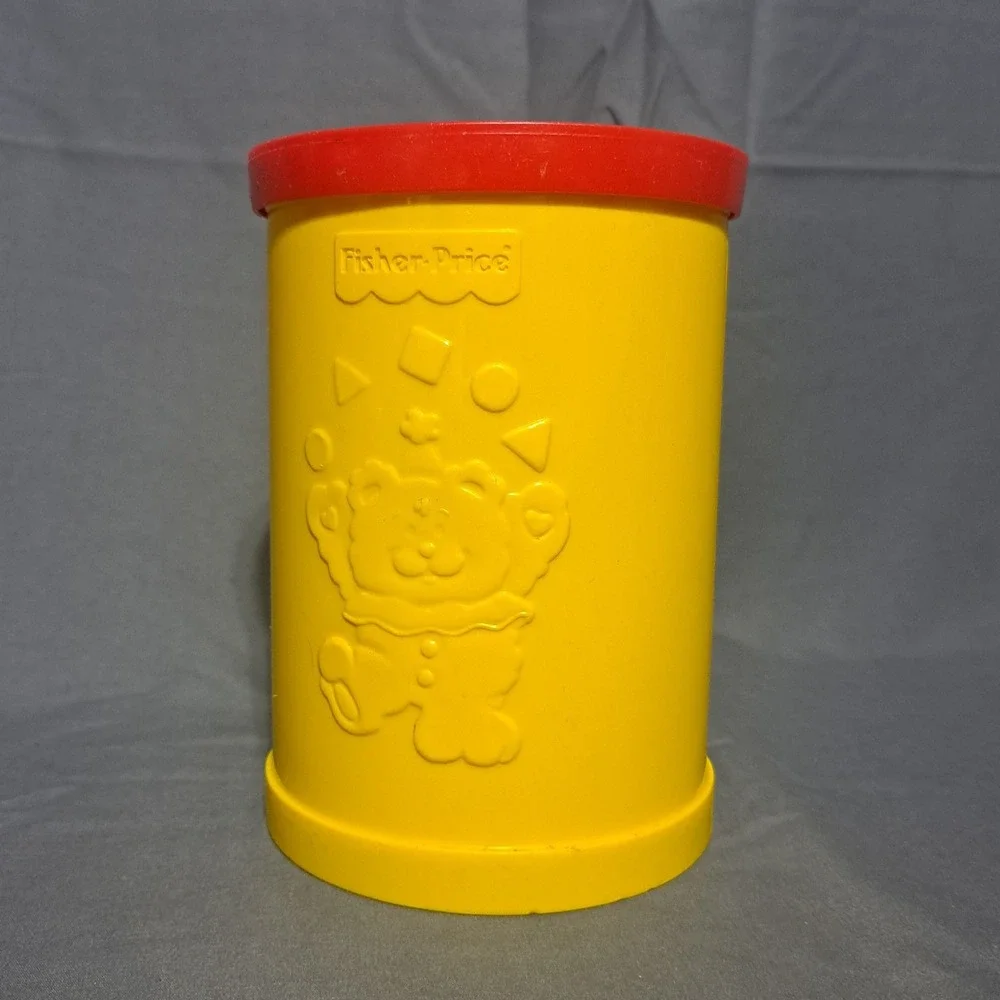 VTG Fisher-Price Baby's First Blocks Shape‎ Sorter Canister Lid w/ blocks